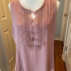 White House Black Market Blush Lace Top